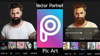 Cartoon Portrait Logo ||  Vector art one Click ||PicArt Tutorial