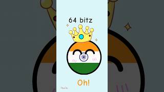 64 Bits meme but it's India! #meme #comedy #cute #countryballs #viral #Itz Indiaball