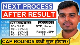 NEXT PROCESS AFTER MHT CET RESULTS🚨😧कमी PERCENTILE मिळाले ?🚨College List 💯✅