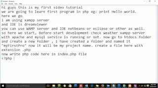 Lecture #1 Basic Introduction To Php