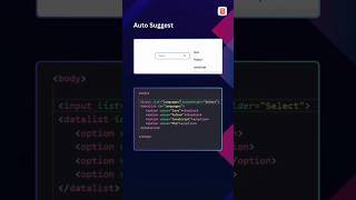 auto suggest using html and css #coding #programming #shorts #ytshorts #autosuggestion #htmlcss #css