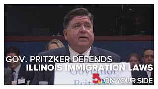 Gov. Pritzker defends Illinois immigration laws