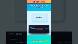 3D Effect Container for Your Website ✨ #CSS #WebDesign