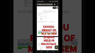 KKHSOU M.A 1st SEM ENGLISH RESULT OUT#kkhsou #result #shorts #trendingvideo #viral