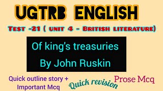Day 21/ ugtrb English unit 4 revision/ of kings treasuries mcq / Mcq on of king's treasuries/ #ugtrb