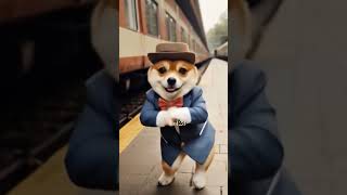 cute dog dancing train 🚂 😍 #dog #dogs #dogshorts #shorts #viraldog #motorcycledance
