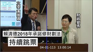 黃國昌 質詢 財政部長 統籌分配款 垂直分配 財政收支劃分法 20240401 財政委員會 【立法院演哪齣？】