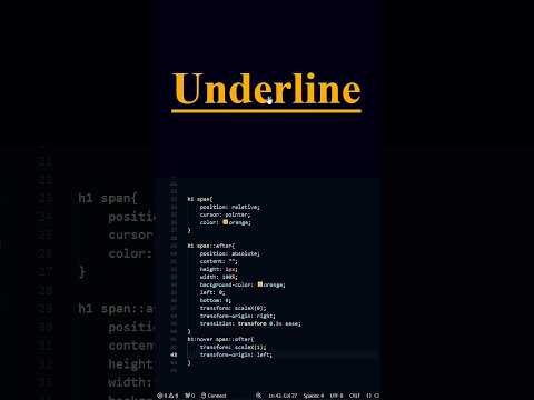 Cool CSS Hover Text Animation | Span Underline Effect #shorts #coding #webdesign  #htmlcss