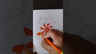 part - 3: adding colours to mini mandala #art #drawing #artisticfusion #fusionart #mandalaart