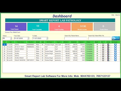 Accounting in #smartreport #labmanagement ,Pathology Software | Smart Lab Report in English Training