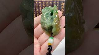 天然翡翠A貨—招財貔貅發財如意事業有成立體掛件商品編號：071402