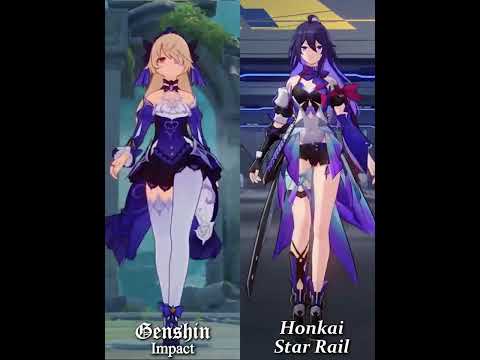 Genshin Impact Honkai: Star Rail female characters walk comparison.#duetnightabyss  #genshinimpact