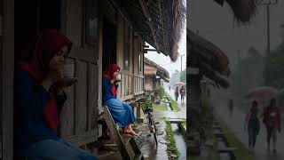 menikmati secangkir teh hangat saat hujan turun_ASMR hujan.