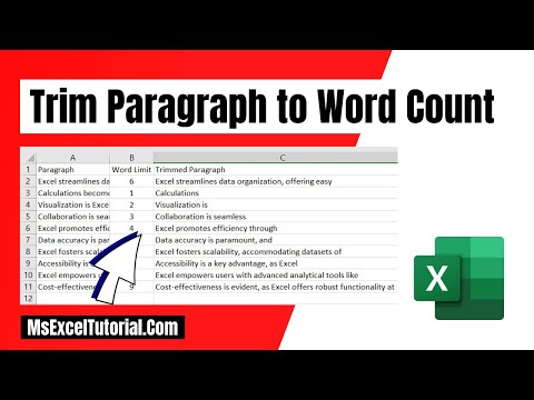 How to Trim Paragraph to Specific Words in Excel