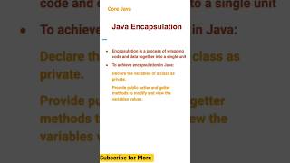 #java___Java Encapsulation  _corejava #shorts #subscribe