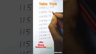 Table of 115 | trick #Shorts #Mathvideo