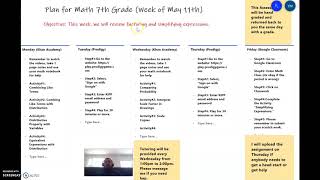 Video#5: 7th Math Weekly Overview (May11th-May15th)