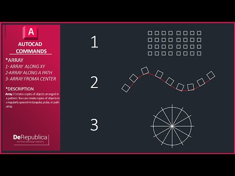 AutoCAD - ARRAY Command (3 Array Types)
