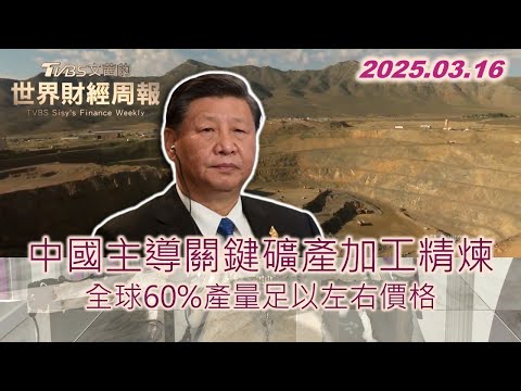 中國主導關鍵礦產加工精煉 全球60%產量足以左右價格 #中國 #礦產 #全球   #TVBS文茜的世界財經周報 20250316