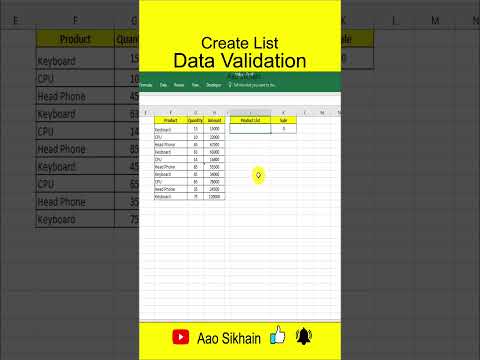 Create list with Data Validation