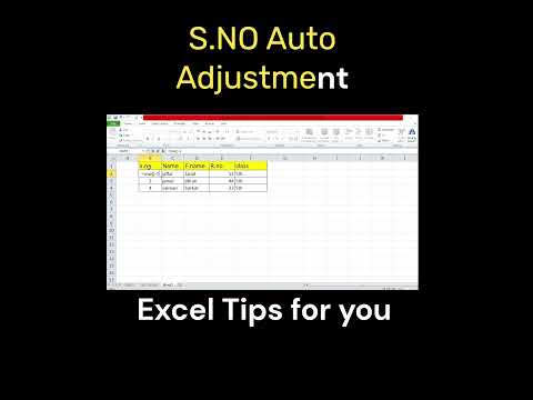 Short How to Auto Adjust Serial No in Excel | Excel tutorial Short