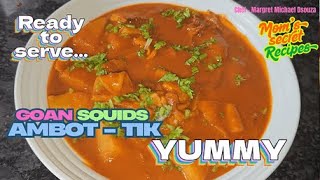 Squids Ambot Tik | Goan Squids Ambot Tik | Calamari Goan Recipe