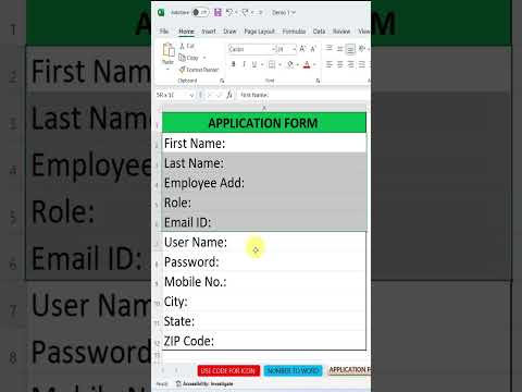 How to Create an Application Form in MS Excel? | RAGHAV XL PRIME 2.0 | @Raghavxlprime2.0