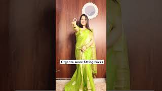 Organza saree fitting tricks #sareetips #sareedraping #fashion #shortsyoutube