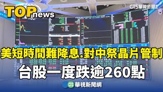美短時間難降息.對中祭晶片管制　台股一度跌逾260點｜華視新聞 20250417 @CtsTw