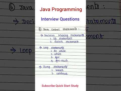 Java Interview Question & Answer | Control Statements in java #java #programming