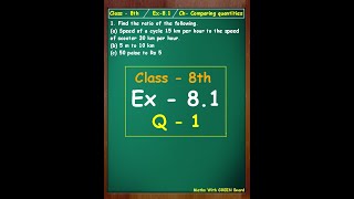 ex 8.1 q1 class 8 maths || ch 8 comparing quantities || maths with green board || #shorts #ncertmath