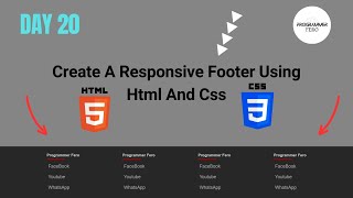 Day 20 - How To Create A Footer Using Html , Css