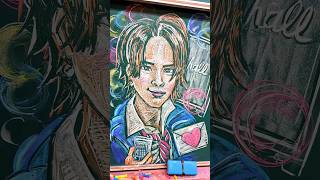 【黒板アート】チョークで リアルピース かずぅいてみた   #かずぅ  #今コレ界隈 #リアルピース  #shorts #chalkart #黒板アート #チョークアート