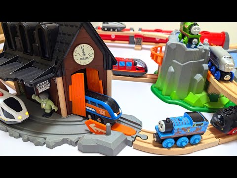 Brio & Thomas Wooden Train ☆ Haunted House + Waterfall Tunnel Course [Smart Tech]