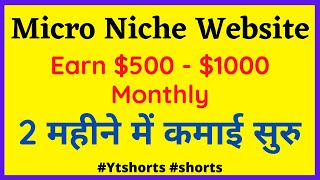 Micro Niche Website बनाओ - Earn $500 - $1000 Monthly  #shorts #micronichewebsite #microniche