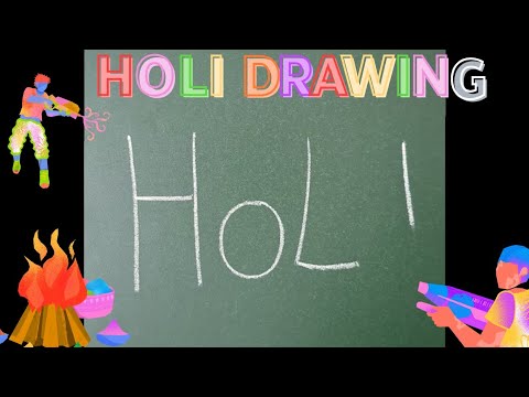 holi drawing | holi special drawing | holi poster drawing | holi scenery | drawing holi