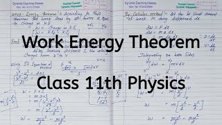 Work Energy Theorem | Chapter 5 | Work Energy and Power | Class 11 | Physics