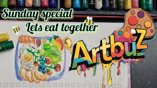 Learn pastel art | step by step tutorial|Breakfast with artbuzz|draw with me series- 01. episode-02|