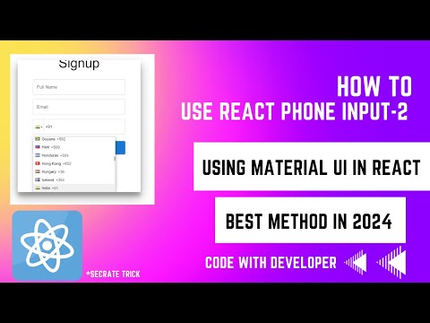 How to Use the React-Phone-Input-2 | How to Split the Country code and Contact Number in On change
