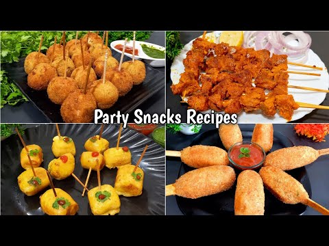 4 Party Snacks Recipes | New Recipe | Easy Snacks Recipe | Evening Snacks Recipe