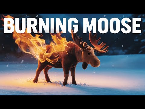 Cold Canadian Moose Plushie Meets a Very Hot Torch