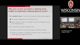 DSE2024 Lecture 11 by Ariel Pakes: Dynamics Games and Empirical Work in IO: Problem and Prospects.