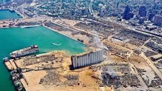 Live: View of Beirut port after massive warehouse blast黎巴嫩首都贝鲁特港口大爆炸后现状