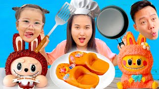 Changcady trổ tài làm bánh nướng hình labubu, bánh hình đôi dép crocs