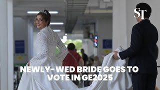 Bride goes to vote right after wedding ceremony | GE2025