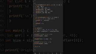 merge sort data structures #shorts #ytshorts #coding #mergesort #programming