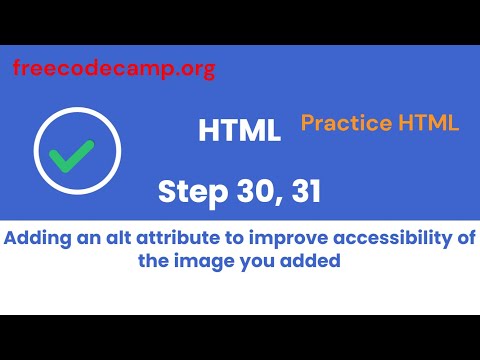 Learn free coding - adding an alt attribute to improve accessibility of the image you added. #html