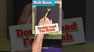 Bob Ross Double Load Fan Brush  instant happy evergreen trees 🌲 #bobross #shorts