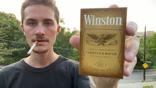 Smoking a Winston Gold Cigarette - Review