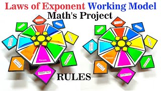 laws of exponents working model - maths project - tlm - exponent rules | craftpiller